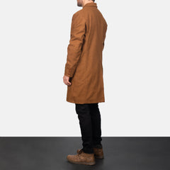Wyden Khaki Leather Coat Jacket