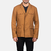 Xadas Khaki Leather Jacket