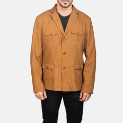 Xadas Khaki Leather Jacket
