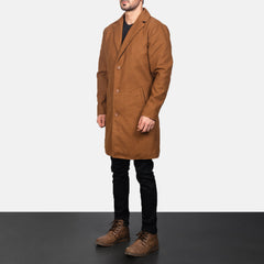 Wylen Khaki Leather Coat Jacket