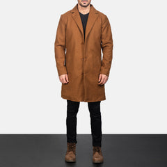 Wylen Khaki Leather Coat Jacket
