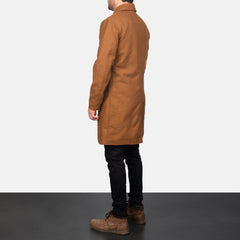 Wylen Khaki Leather Coat Jacket