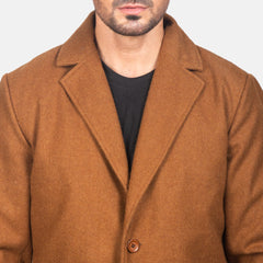 Wylen Khaki Leather Coat Jacket