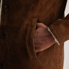 Tidion Brown Suede Coat Jacket