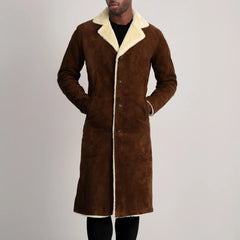 Tidion Brown Suede Coat Jacket