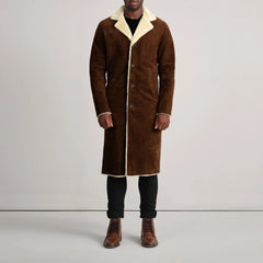Tidion Brown Suede Coat Jacket