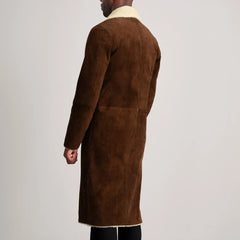 Tidion Brown Suede Coat Jacket