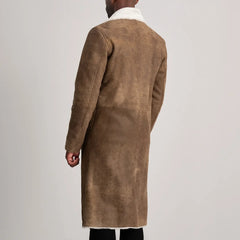 Tidion Brown Leather Coat Jacket