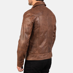 Kegan Brown Leather Biker Jacket