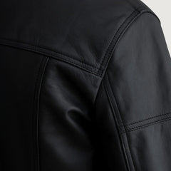 Wytos Black Leather Biker Jacket