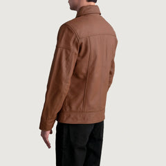 Wytos Brown Leather Biker Jacket