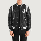 Lekas New Jersey Black Leather Varsity Jacket