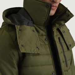Tirus Green Leather Hooded Jacket