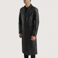 Kavas Black Leather Coat Jacket