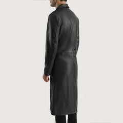 Kavas Black Leather Coat Jacket