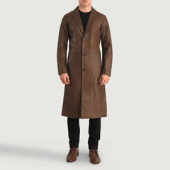 Kavas Brown Leather Coat Jacket