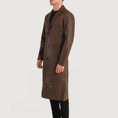 Kavas Brown Leather Coat Jacket