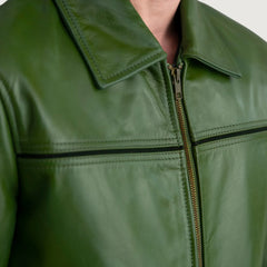 Zanan Green Leather Jacket