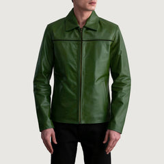 Zanan Green Leather Jacket
