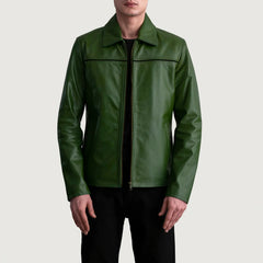 Zanan Green Leather Jacket