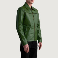 Zanan Green Leather Jacket