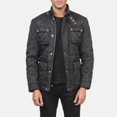 Vipix Black Leather Quilted Jacket