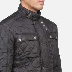 Vipix Black Leather Quilted Jacket