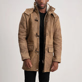 Taken Distressed Brown Leather Coat Jacket