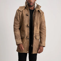 Taken Distressed Brown Leather Coat Jacket