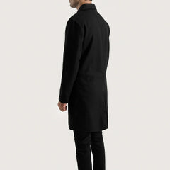 Wylen Black Leather Coat Jacket
