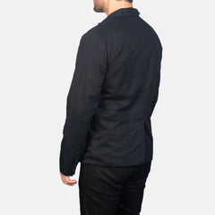 Suros Black Leather Blazer Jacket