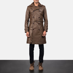 Nikin Brown Leather Coat Jacket