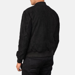 Vegel Black Suede Bomber Jacket