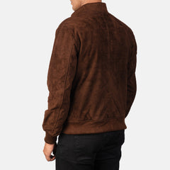 Vegel Mocha Suede Bomber Jacket