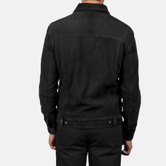 Vesus Black Suede Trucker Jacket