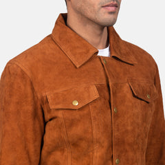 Vesus Brown Suede Trucker Jacket