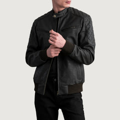 Leris Brown Leather Bomber Jacket