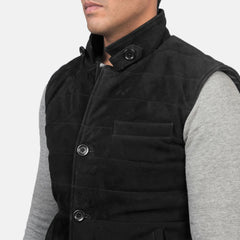 Zaret Black Suede Vest Jacket