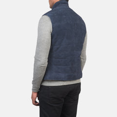 Zaret Blue Suede Vest Jacket