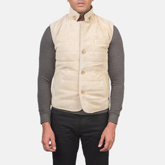 Zaret White Suede Vest Jacket