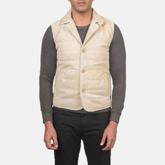 Zaret White Suede Vest Jacket