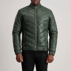 Xalin Green Leather Jacket