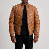 Xalin Tan Leather Jacket