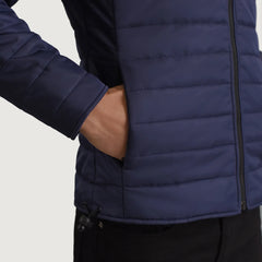 Vimor Blue Leather Hooded Jacket