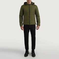 Vimor Green Leather Hooded Jacket