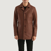 Mivus Brown Leather Coat Jacket