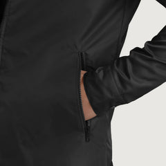 Makas Black Leather Hooded Jacket