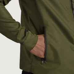 Makas Green Leather Hooded Jacket