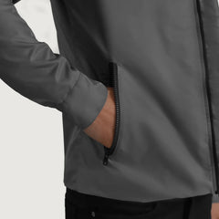 Makas Grey Leather Hooded Jacket