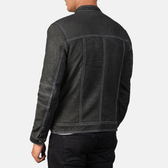 Virer Black Leather Jacket